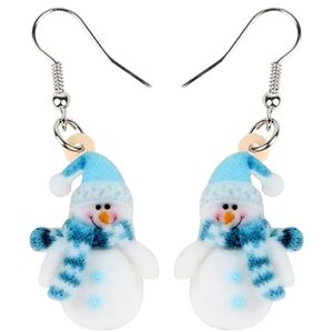 3 for $15 Blue Snowman Acrylic Dangle Earrings